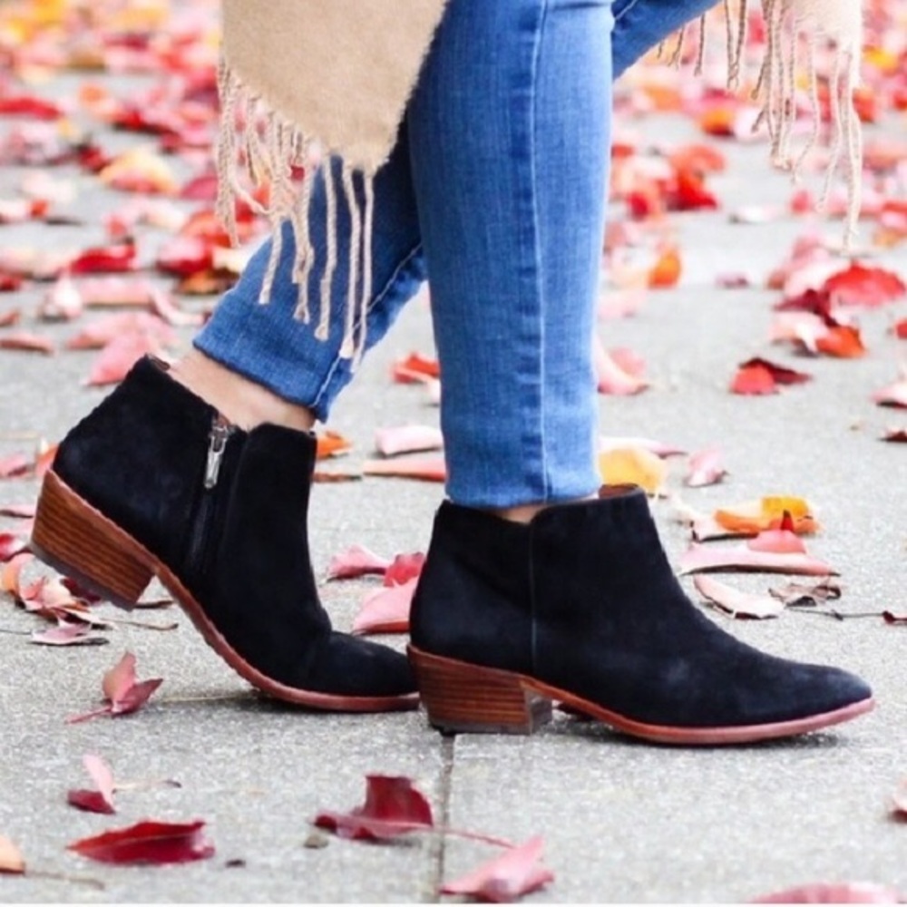 Black Suede Ankle Booties Sam Edelman